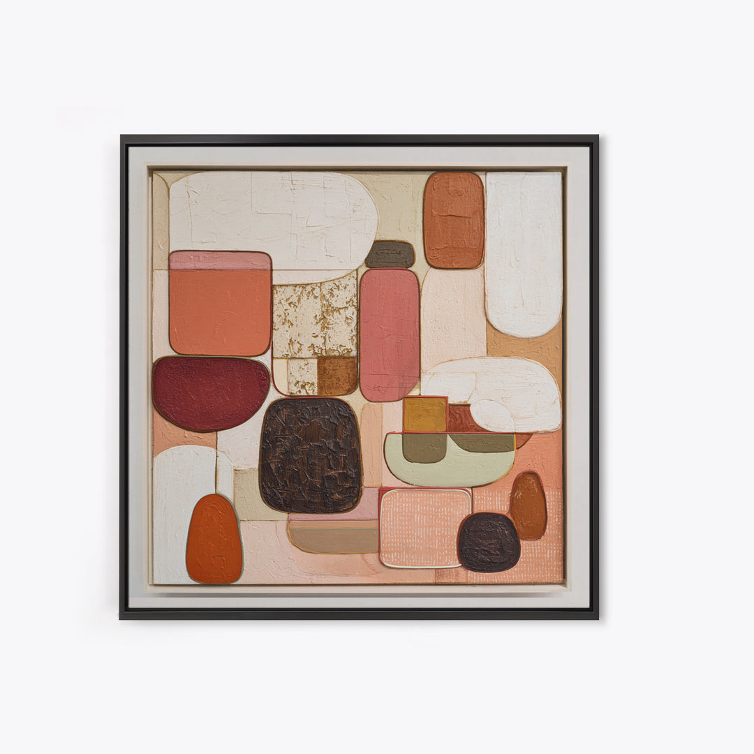 Modern Sculptural Shapes Rendered as Painted Forms Canvas Print, Art, Framed Art, Living Room Decor, Abstract Art, ART-1x1-54