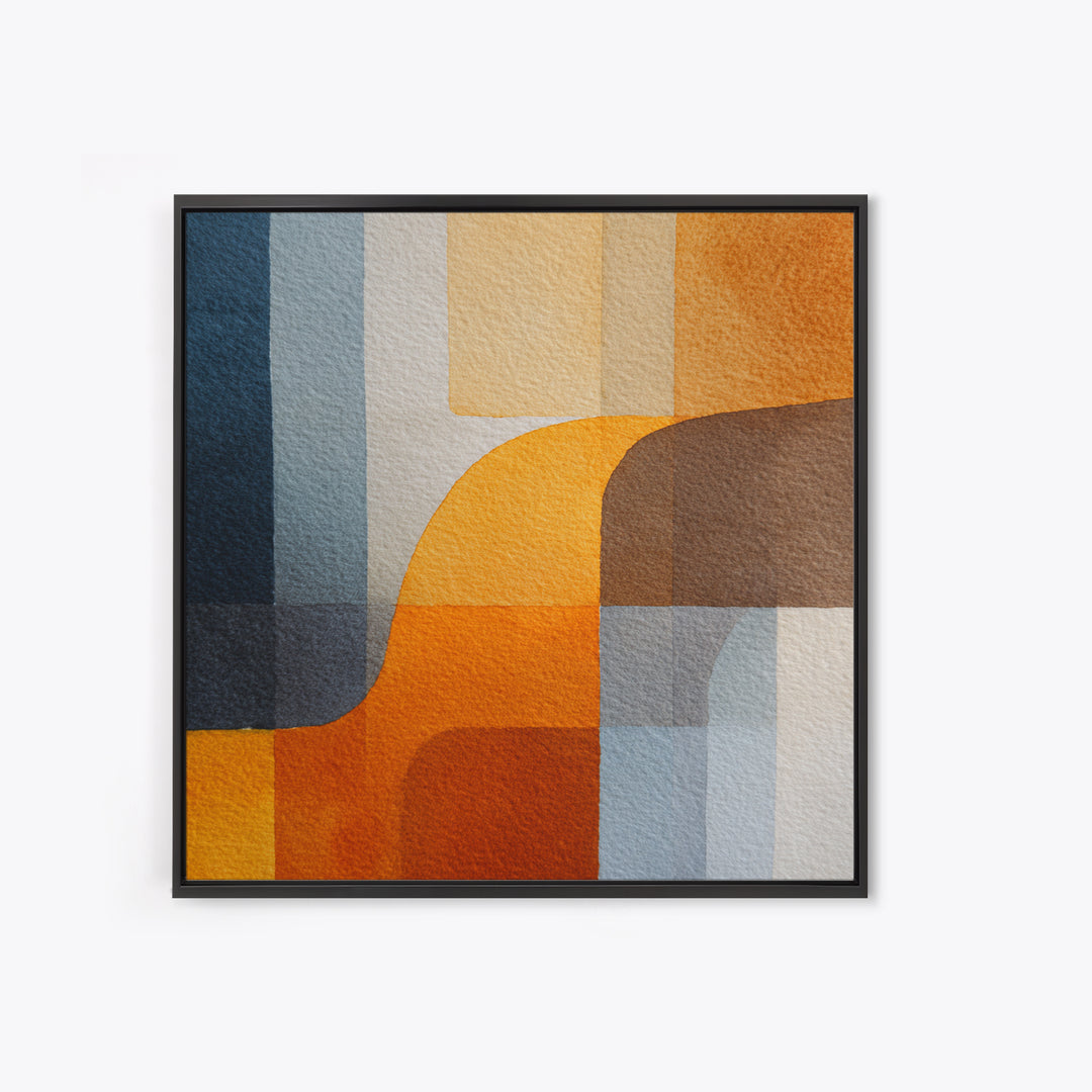 Geometric Color Study Framed Canvas Print, Art, Pink Wall Art, Living Room Decor, Fine Art, Textured Painting, ART-1x1-57