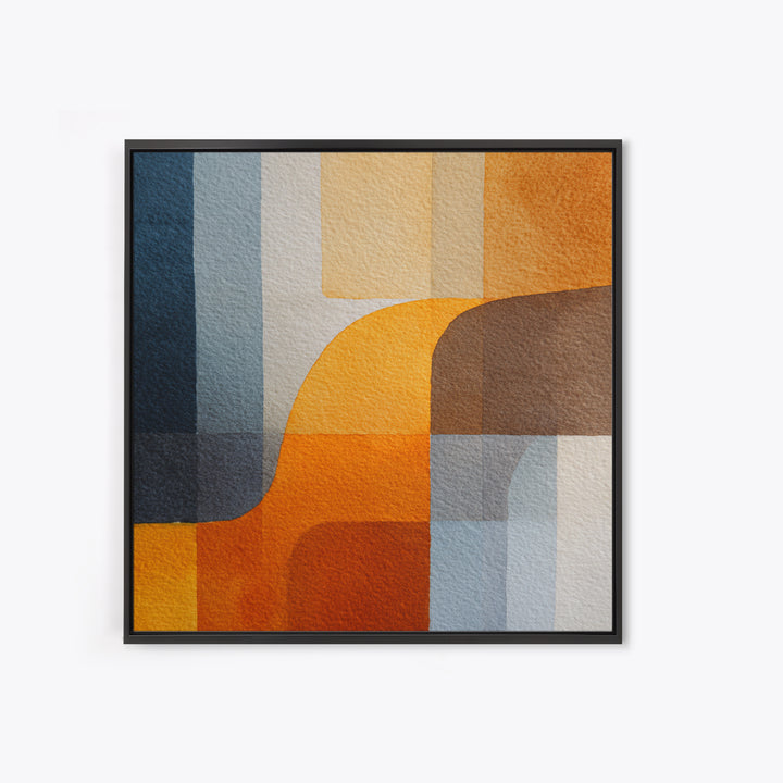 Geometric Color Study Framed Canvas Print, Art, Pink Wall Art, Living Room Decor, Fine Art, Textured Painting, ART-1x1-57