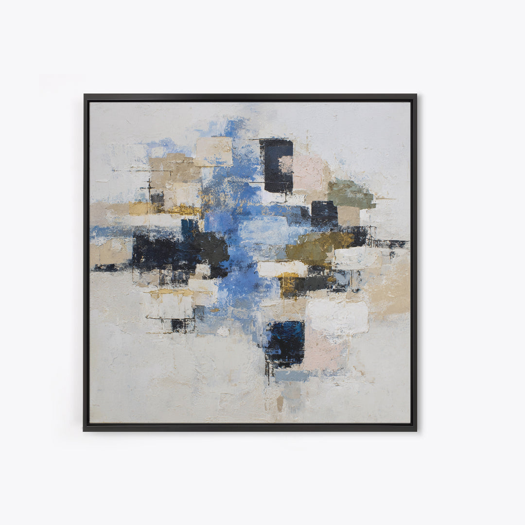 Abstract Water Forms Framed Canvas Print, Art, Pink Wall Art, Living Room Decor, Abstract Art, Textured Painting, ART-1x1-67