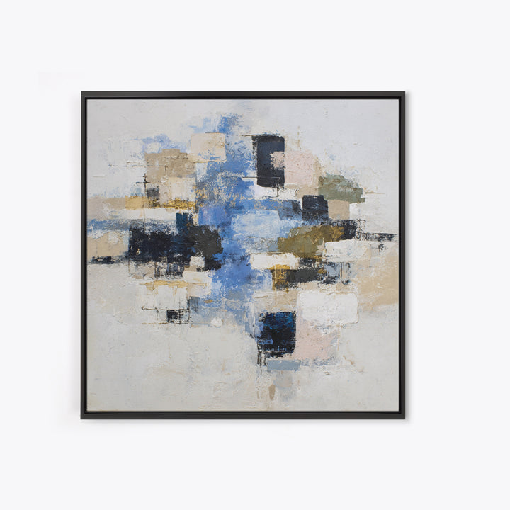 Abstract Water Forms Framed Canvas Print, Art, Pink Wall Art, Living Room Decor, Abstract Art, Textured Painting, ART-1x1-67