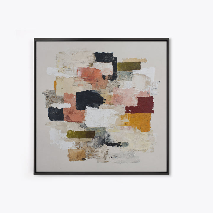 Contemporary Abstract with Layered Pigments and Energetic Canvas Print, Art, Abstract Wall Art, Living Room Decor, ART-1x1-74