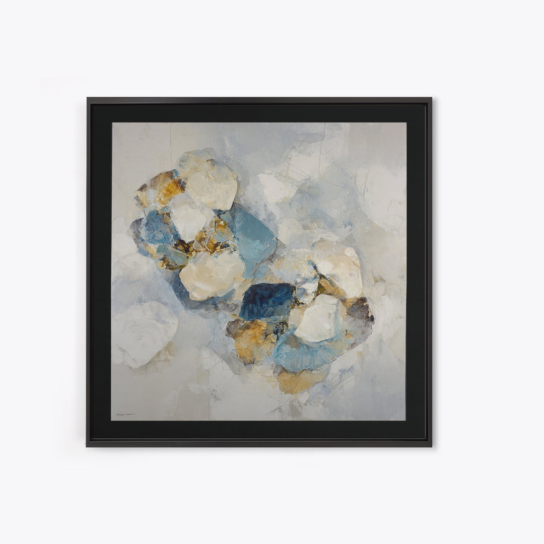 Modern Sculptural Shapes Rendered as Painted Forms Framed Canvas Print, Art, Resin Art, Living Room Decor, Abstract Art, ART-1x1-78