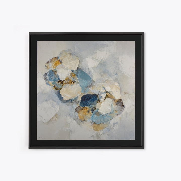 Modern Sculptural Shapes Rendered as Painted Forms Framed Canvas Print, Art, Resin Art, Living Room Decor, Abstract Art, ART-1x1-78