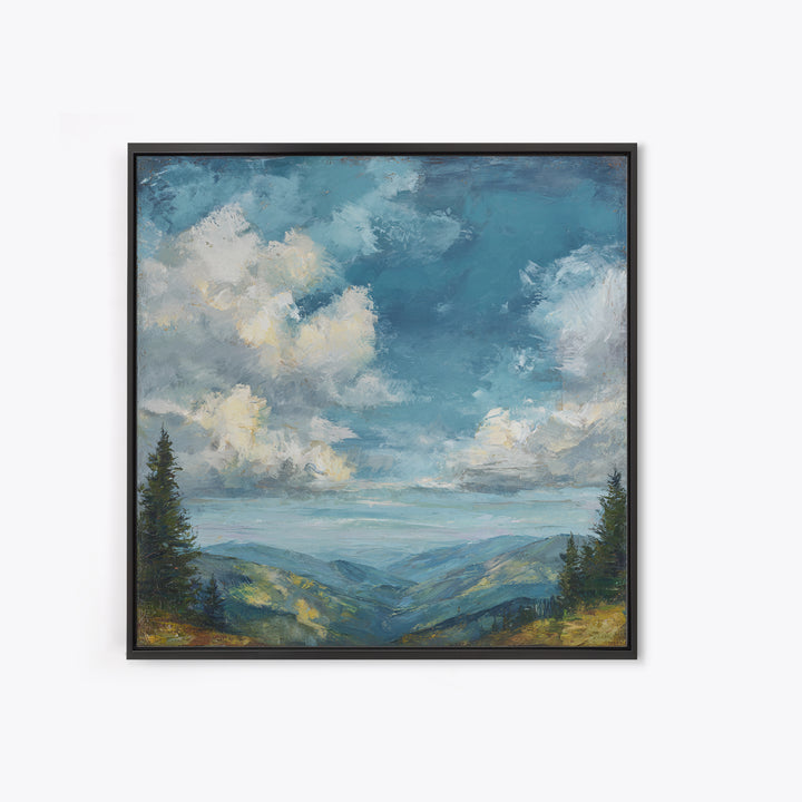 Quiet Mountain Scene Canvas Print, Art, Home Decor, Living Room Decor, Fine Art, Minimalist Decor, Contemporary Art, ART-1x1-89