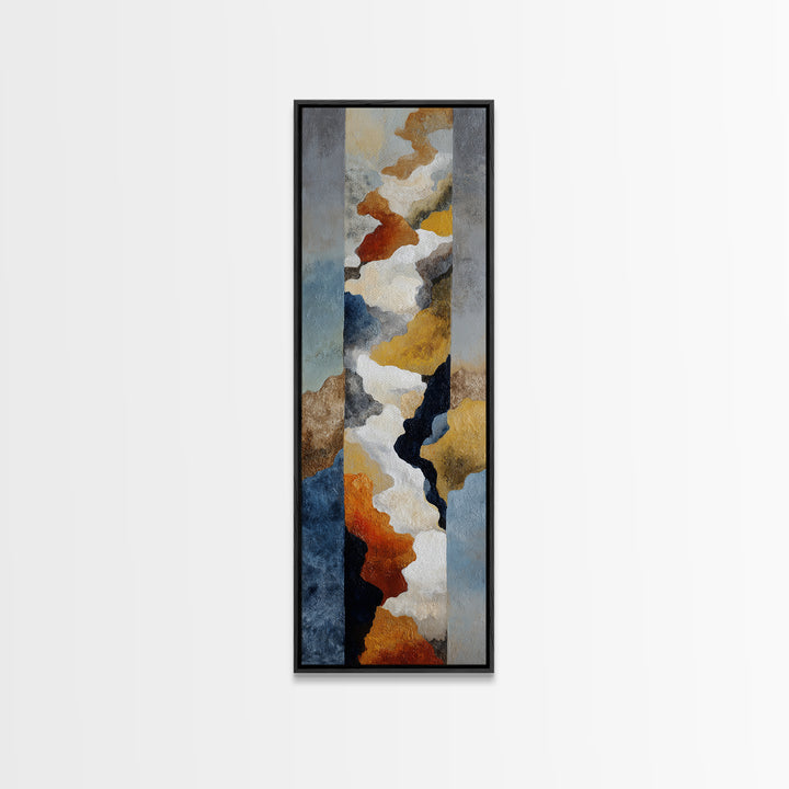 Contemporary Abstract with Layered Pigments and Energetic Canvas Print, Art, Framed Art, Living Room Decor, Fine Art, ART-1x3-14