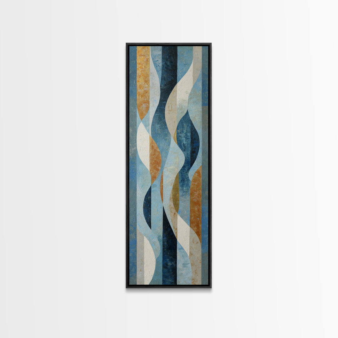 Abstract Water Forms Framed Canvas Print, Art, Luxury Decor, Living Room Decor, Abstract Art, Metal Wall Art, ART-1x3-31