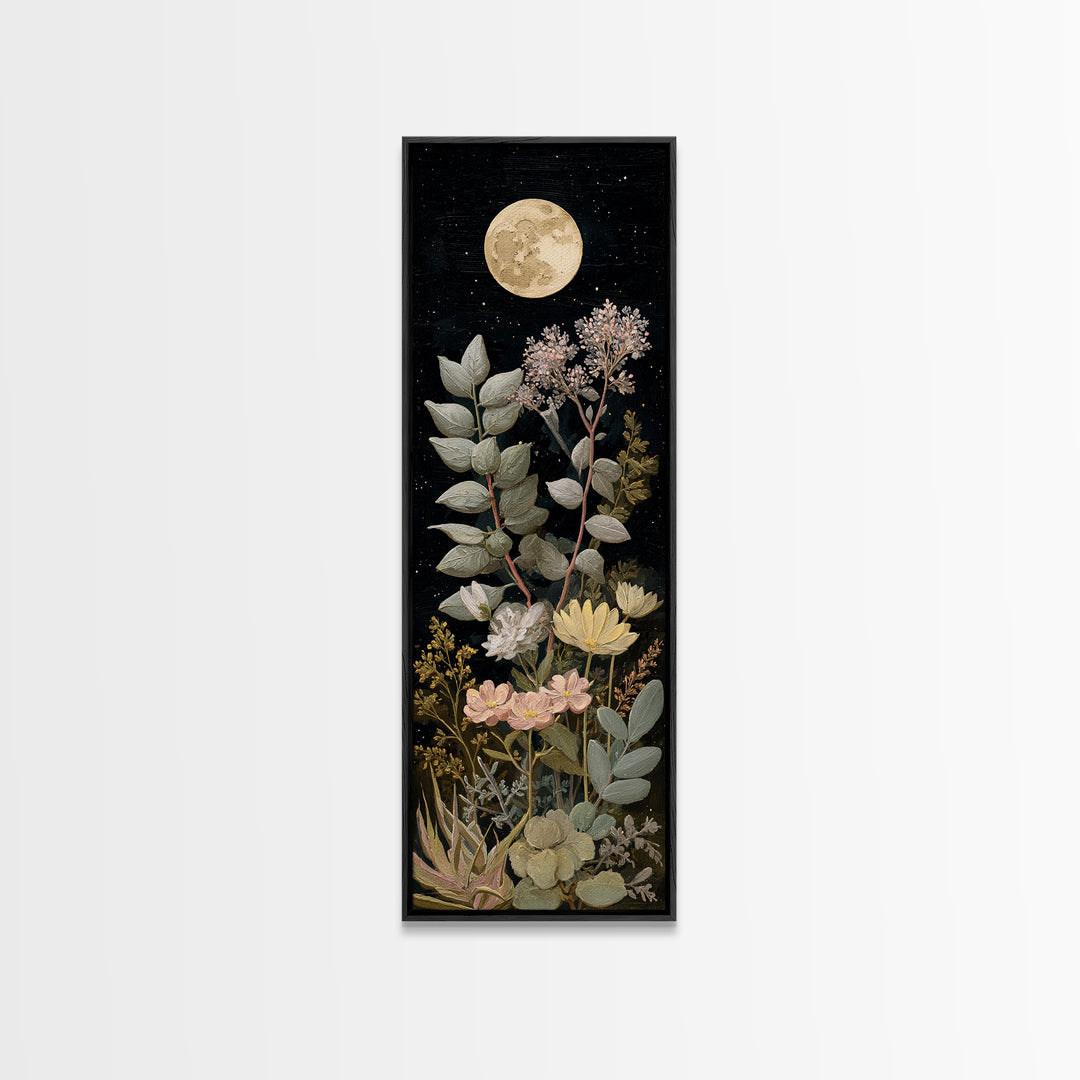 Celestial Moon Study Canvas Print, Art, Digital Art, Living Room Decor, Oil Painting, Abstract Art, Canvas Art, ART-1x3-33