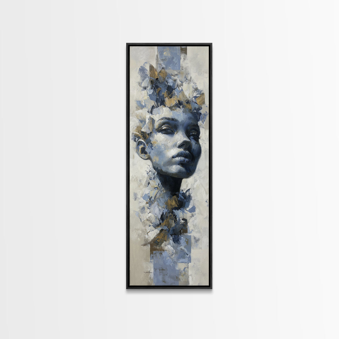 Expressive Portrait with Dramatic Light and Textured Canvas Print, Art, Room Decor, Living Room Decor, Fine Art, ART-1x3-40