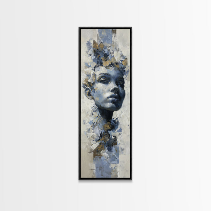 Expressive Portrait with Dramatic Light and Textured Canvas Print, Art, Room Decor, Living Room Decor, Fine Art, ART-1x3-40