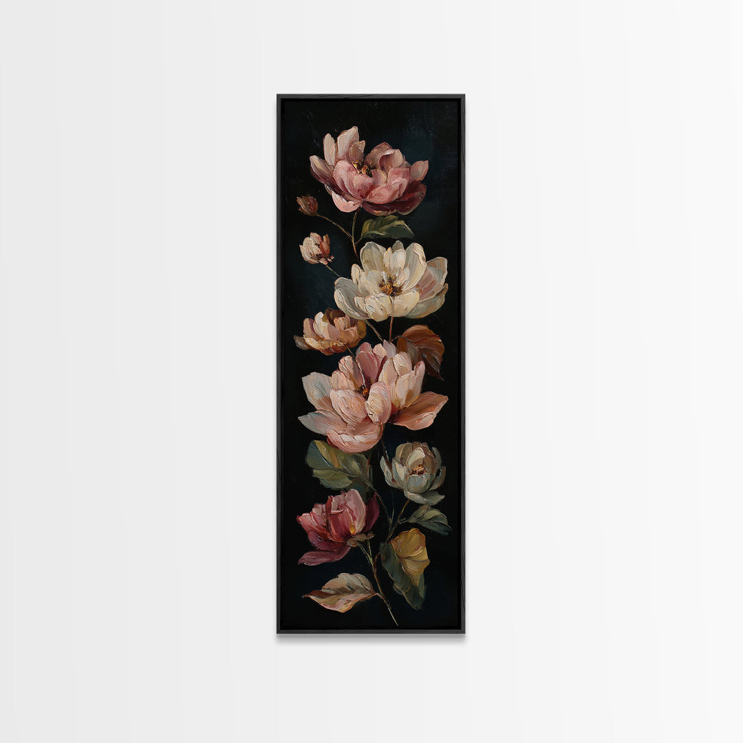 Romantic Floral Oil Painting Canvas Print, Art, Fine Art Print, Living Room Decor, Oil Painting, Digital Art, ART-1x3-44