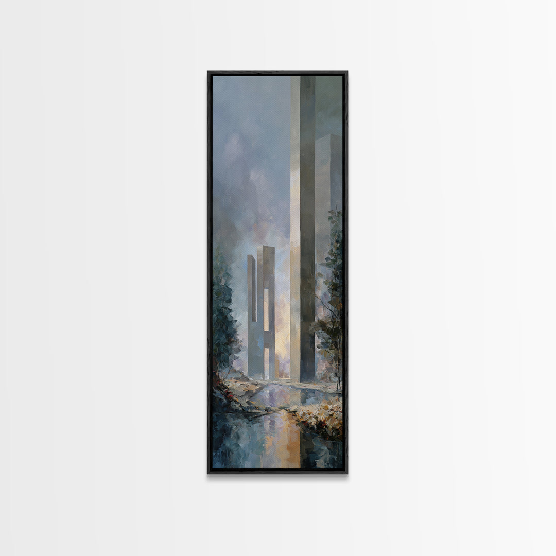 Surreal Dream Landscape Framed Canvas Print, Art, Minimalist Decor, Living Room Decor, Fine Art, Large Wall Art, ART-1x3-47