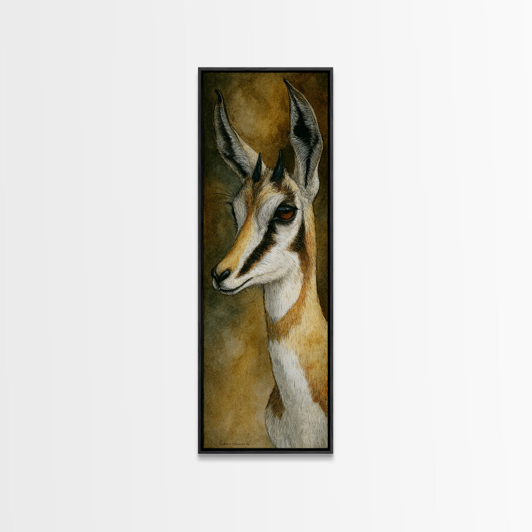 Elegant Animal Portrait Framed Canvas Print, Art, Textured Wall Art, Living Room Decor, Oil Painting, Gallery Decor, ART-1x3-54