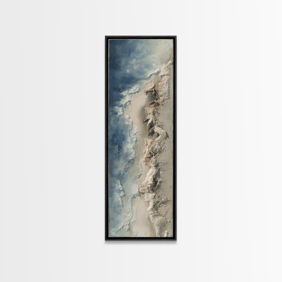 Dramatic Seascape with Foam and Storm Clouds Canvas Print, Art, Luxury Decor, Living Room Decor, Abstract Art, ART-1x3-60