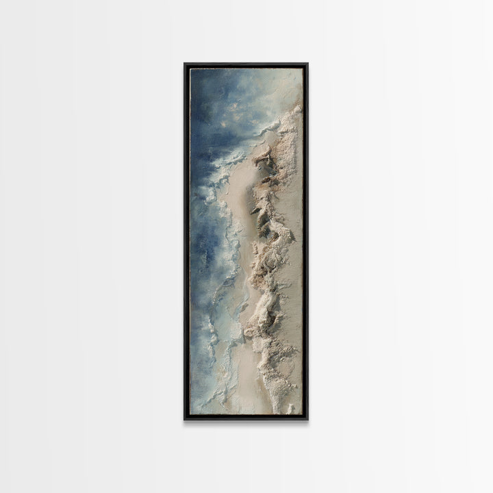 Dramatic Seascape with Foam and Storm Clouds Canvas Print, Art, Luxury Decor, Living Room Decor, Abstract Art, ART-1x3-60