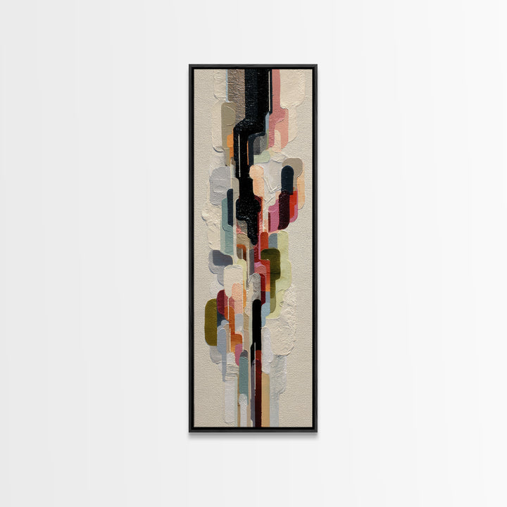 Contemporary Abstract with Layered Pigments and Energetic Framed Canvas Print, Art, Resin Art, Living Room Decor, Fine Art, ART-1x3-62