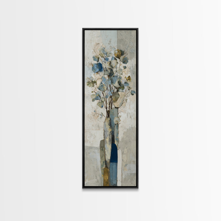 Modern Sculptural Shapes Rendered as Painted Forms Framed Canvas Print, Art, Boho Wall Art, Living Room Decor, Abstract Art, ART-1x3-66