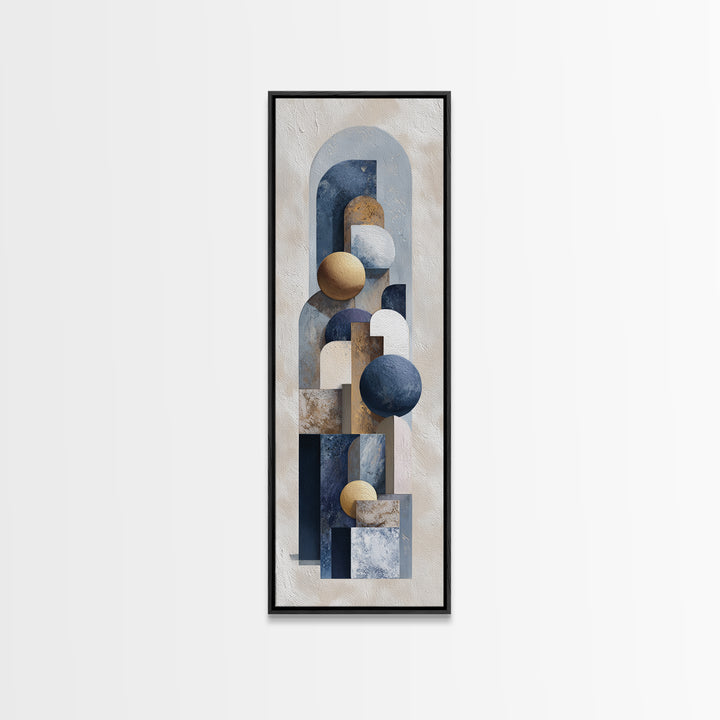 Modern Sculptural Shapes Rendered as Painted Forms Canvas Print, Art, Neutral Decor, Living Room Decor, Abstract Art, ART-1x3-90