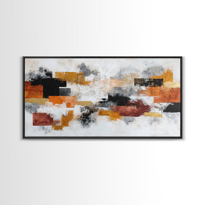 Contemporary Abstract with Layered Pigments and Energetic Canvas Print, Art, Gallery Decor, Living Room Decor, Abstract Art, ART-2x1-22