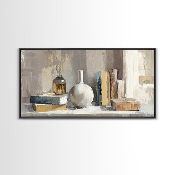 Sunlit Interior Still Life Framed Canvas Print, Art, Modern Decor, Living Room Decor, Fine Art, Art Prints, Digital Art, ART-2x1-34