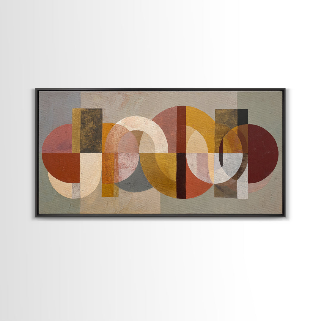 Geometric Color Study Canvas Print, Art, Living Room Decor, Abstract Art, Art Nouveau, Framed Wall Art, Canvas Wall Art, ART-2x1-53