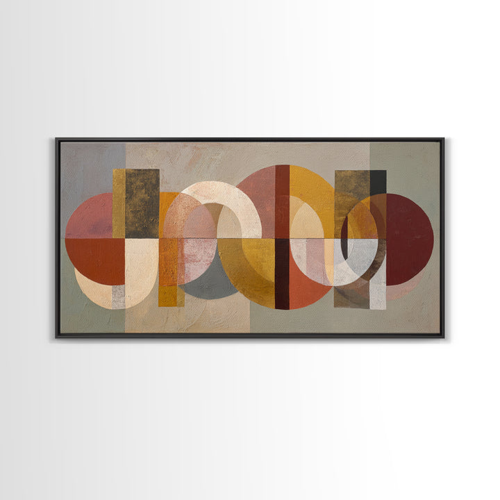 Geometric Color Study Canvas Print, Art, Living Room Decor, Abstract Art, Art Nouveau, Framed Wall Art, Canvas Wall Art, ART-2x1-53
