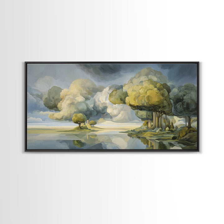 Surreal Dream Landscape Framed Canvas Print, Art, Large Wall Art, Living Room Decor, Fine Art, Prints Wall Art, ART-2x1-55