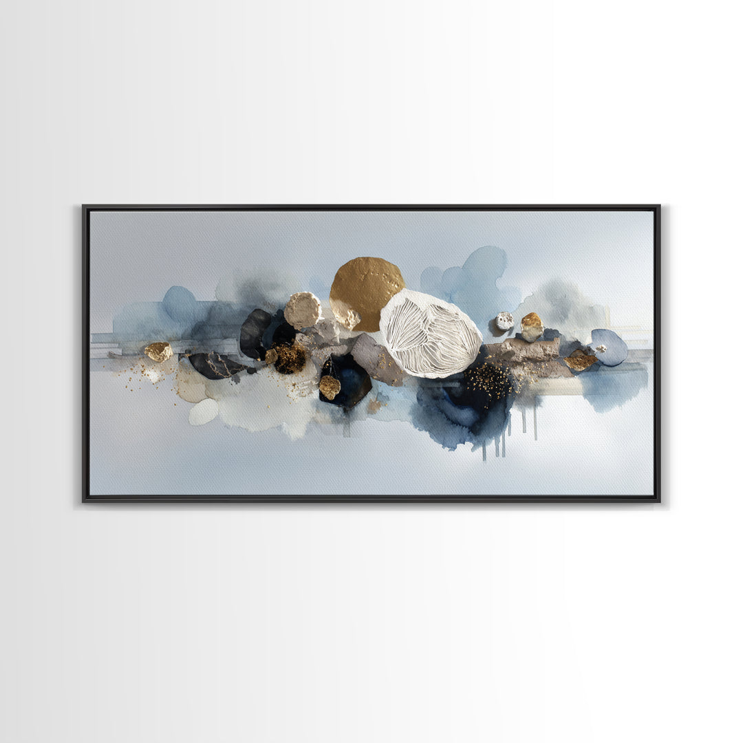 Modern Sculptural Shapes Rendered as Painted Forms Canvas Print, Art, Contemporary Art, Living Room Decor, Abstract Art, ART-2x1-74