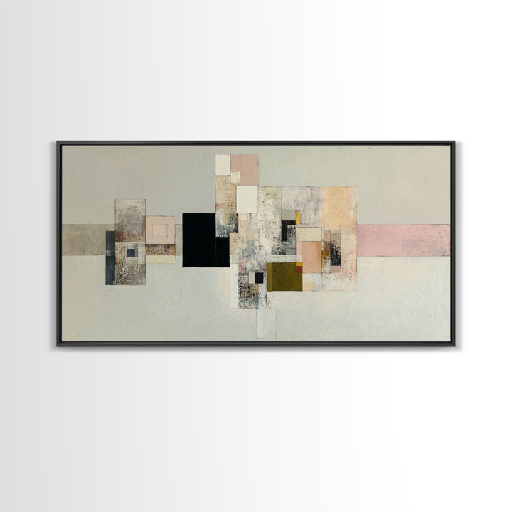 Geometric Color Study Canvas Print, Art, Living Room Decor, Abstract Art, Art Nouveau, Framed Wall Art, Canvas Wall Art, ART-2x1-77