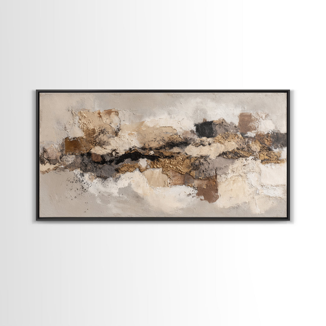 Textured Neutral Abstraction Framed Canvas Print, Art, Art Prints, Living Room Decor, Abstract Art, Framed Wall Art, ART-2x1-81