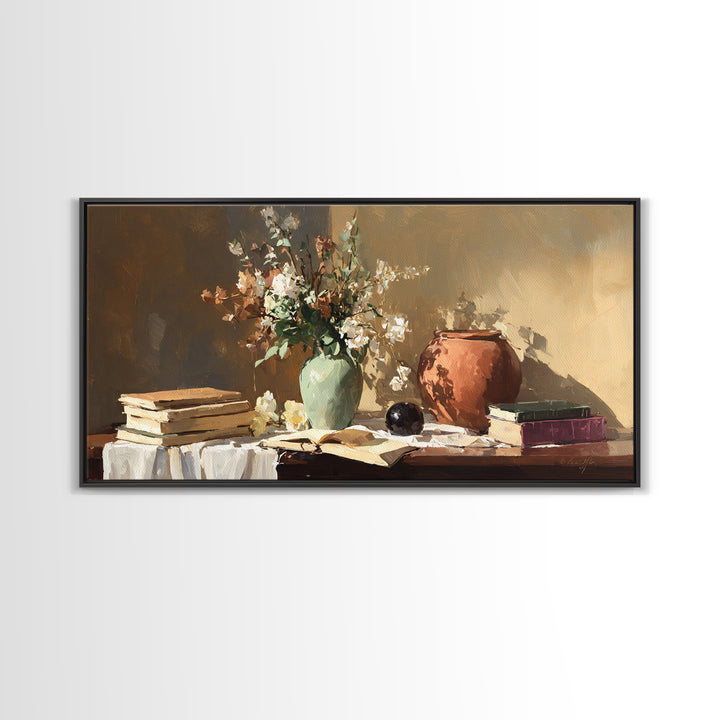 Sunlit Interior Still Life Canvas Print, Art, Room Decor, Living Room Decor, Fine Art, Art Commission, Digital Wall Art, ART-2x1-82