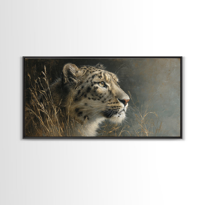 Elegant Animal Portrait Framed Canvas Print, Art, Textured Painting, Living Room Decor, Fine Art, Digital Wall Art, ART-2x1-86