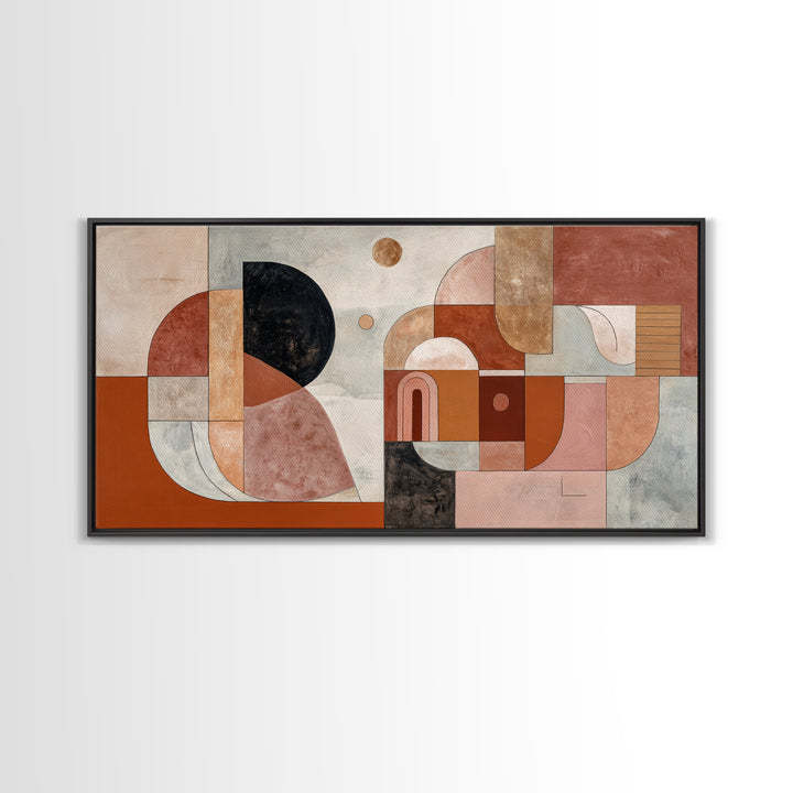 Modern Sculptural Shapes Rendered as Painted Forms Canvas Print, Art, Contemporary Art, Living Room Decor, Abstract Art, ART-2x1-98