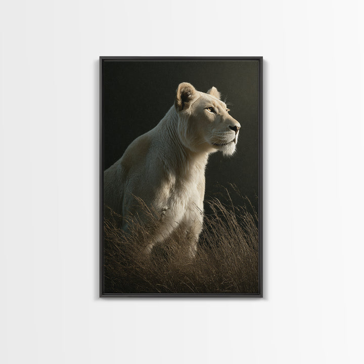 Elegant Animal Portrait Framed Canvas Print, Art, Home Decor, Living Room Decor, Fine Art, Minimalist Decor, ART-2x3-2
