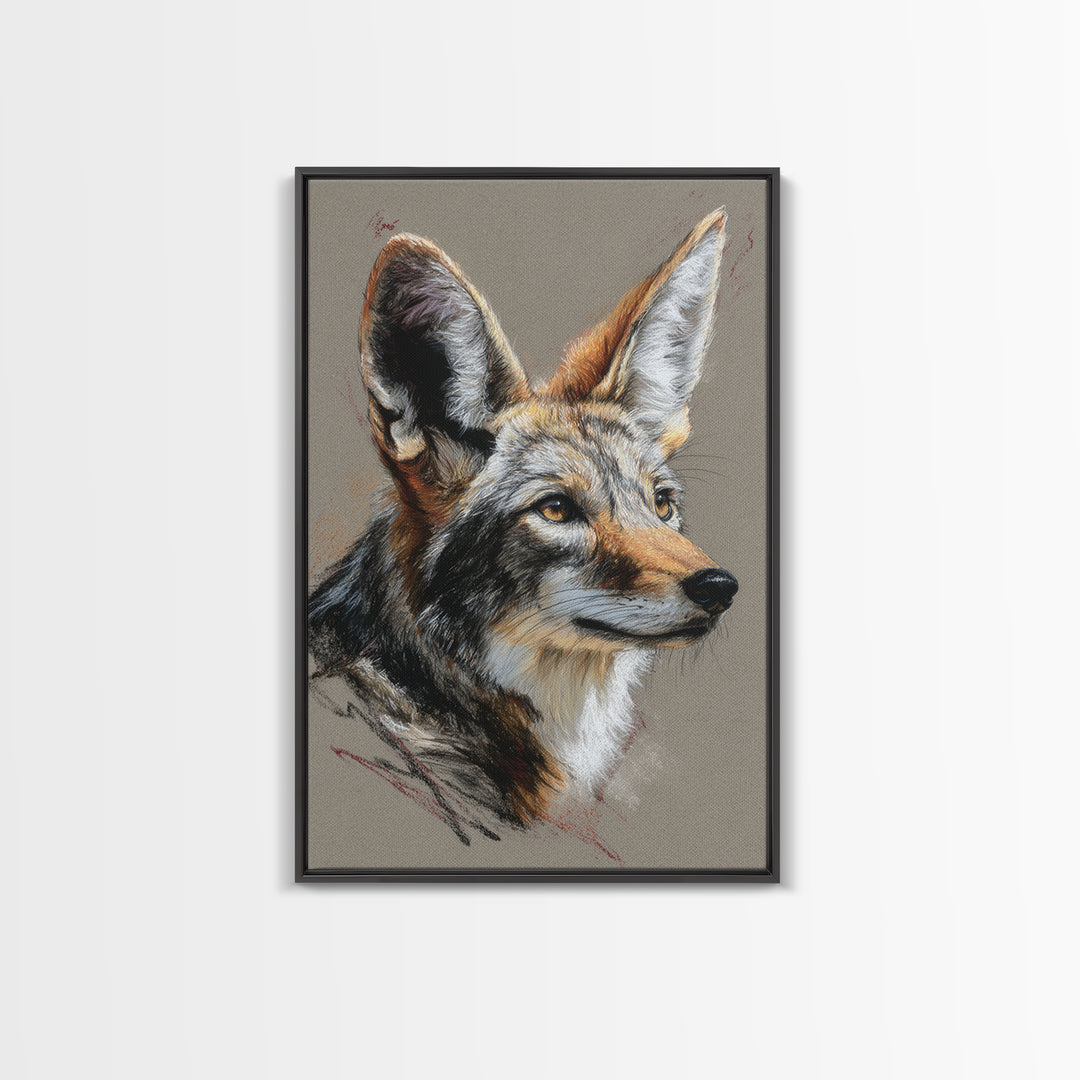 Elegant Animal Portrait Framed Canvas Print, Art, Home Decor, Living Room Decor, Fine Art, Minimalist Decor, ART-2x3-26