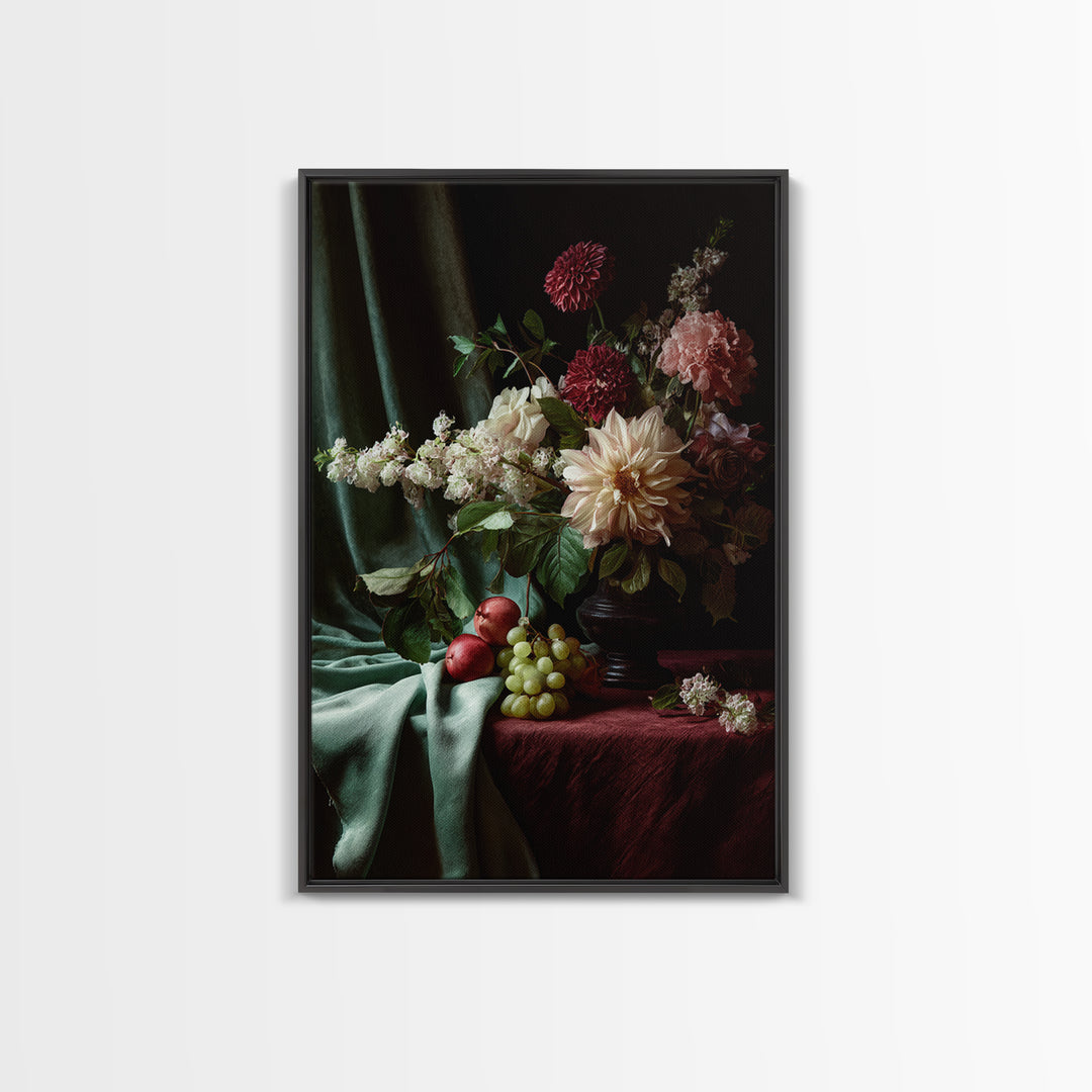 Museum Still Life Framed Canvas Print, Art, Wall Art, Living Room Decor, Fine Art, Original Art, Art Nouveau, ART-2x3-33