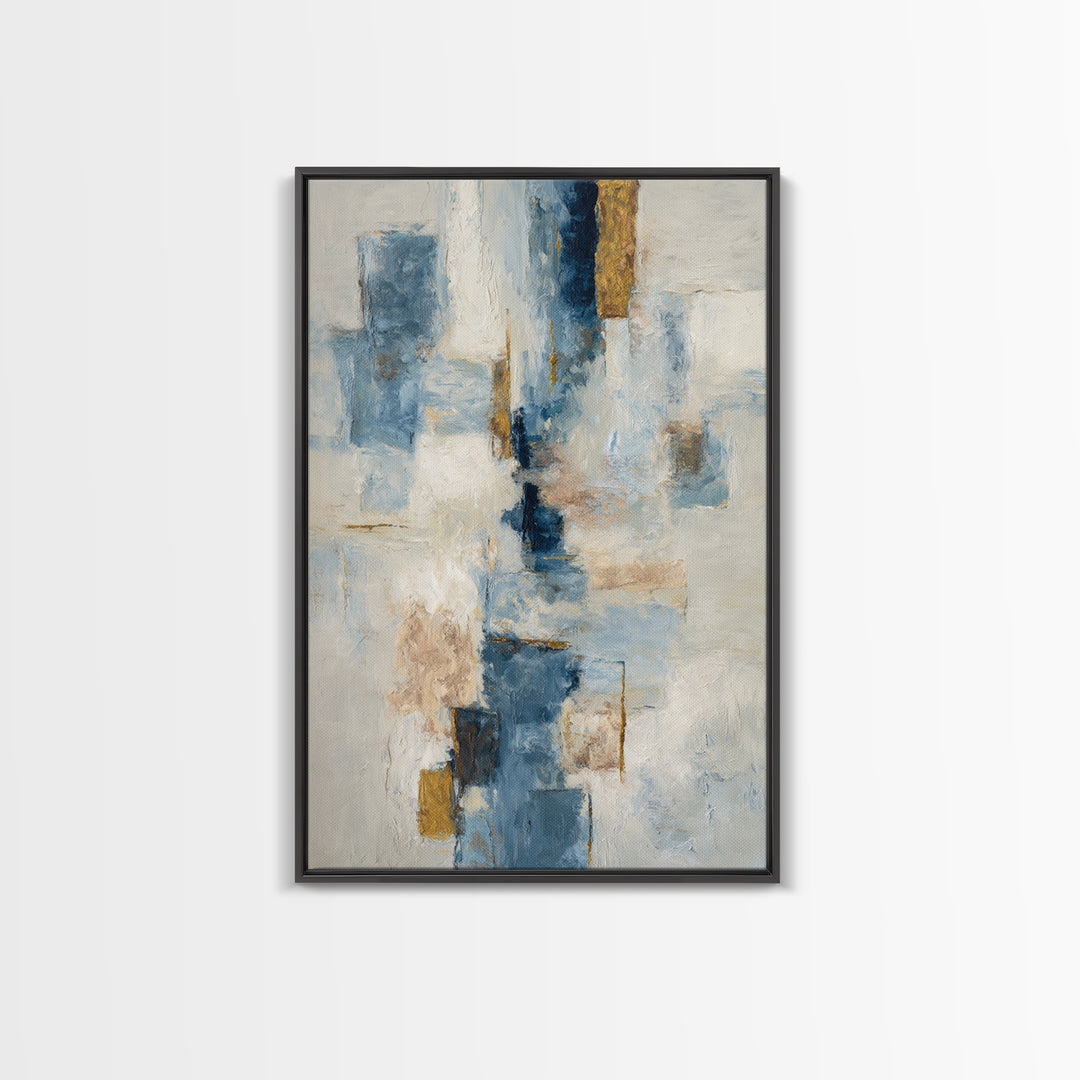 Modern Sculptural Shapes Rendered as Painted Forms Framed Canvas Print, Art, Luxury Decor, Living Room Decor, Abstract Art, ART-2x3-38
