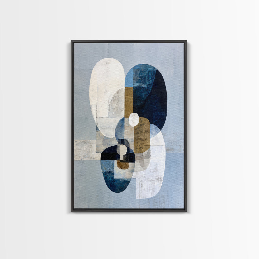 Modern Sculptural Shapes Rendered as Painted Forms Canvas Print, Art, Wall Art, Living Room Decor, Fine Art, ART-2x3-62