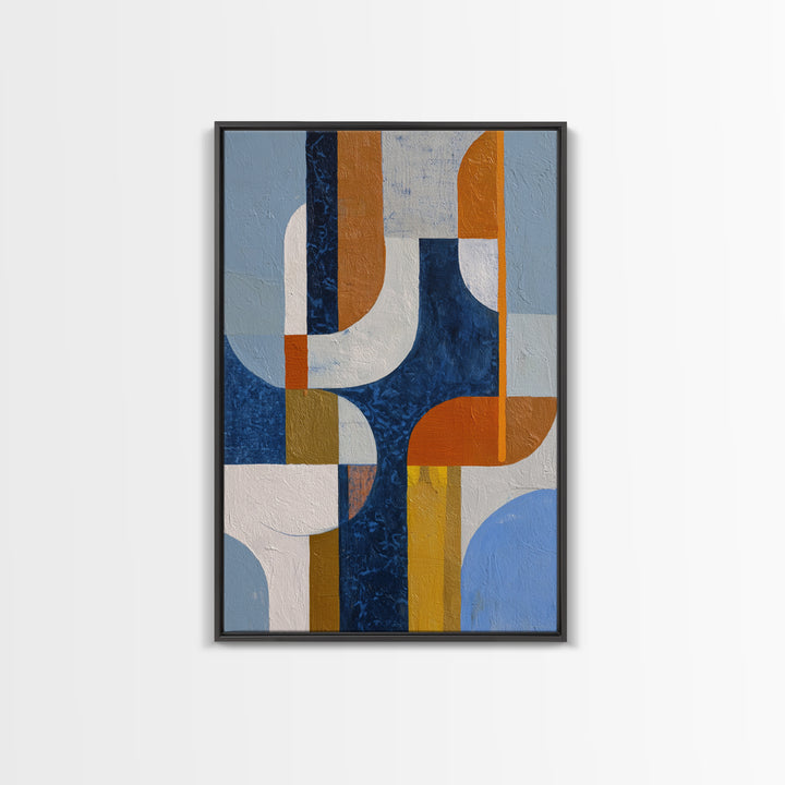 Geometric Color Study Framed Canvas Print, Art, Art Commission, Living Room Decor, Abstract Art, Black Art, Framed Art, ART-2x3-89