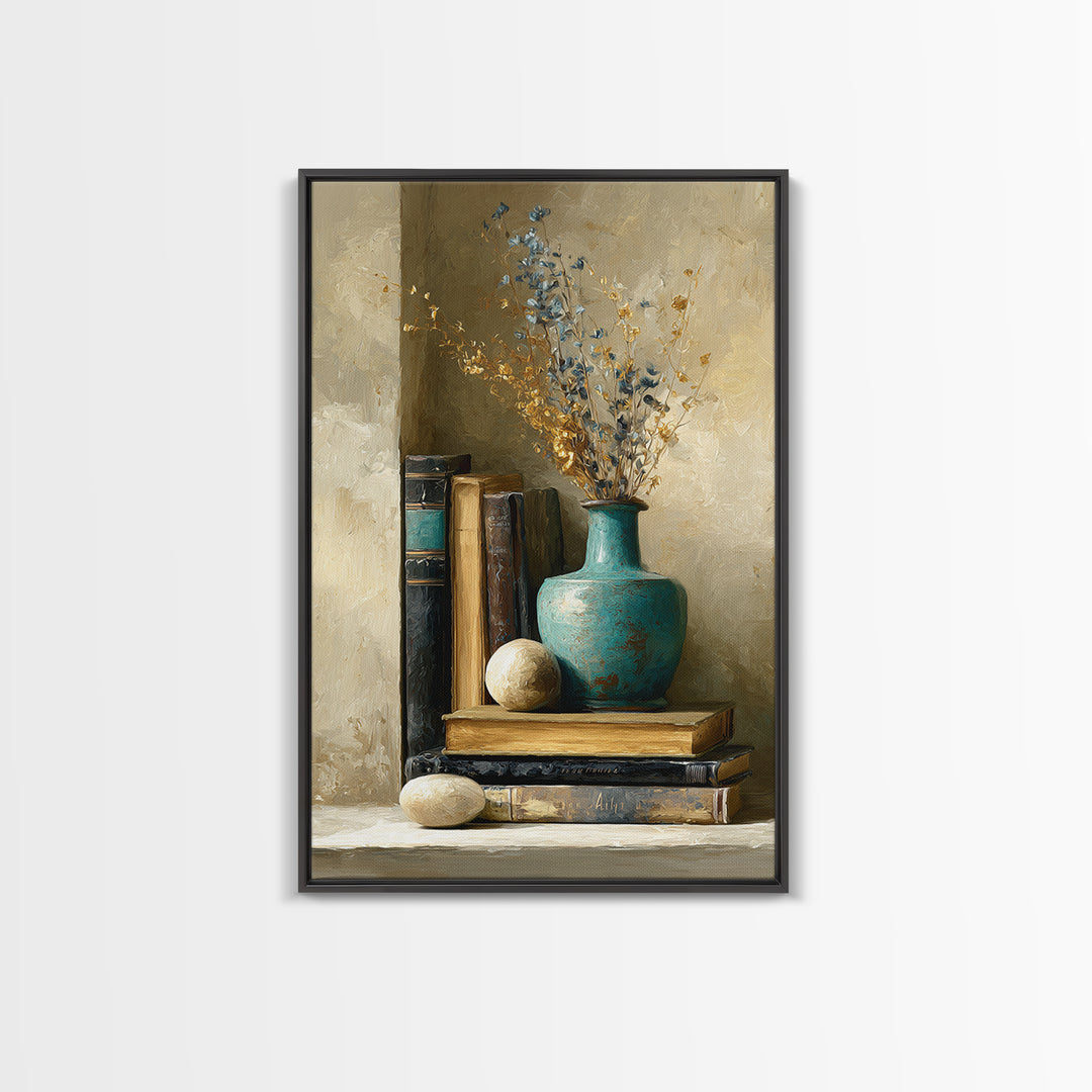 Sunlit Interior Still Life Framed Canvas Print, Art, Art Prints, Living Room Decor, Fine Art, Framed Wall Art, ART-2x3-94