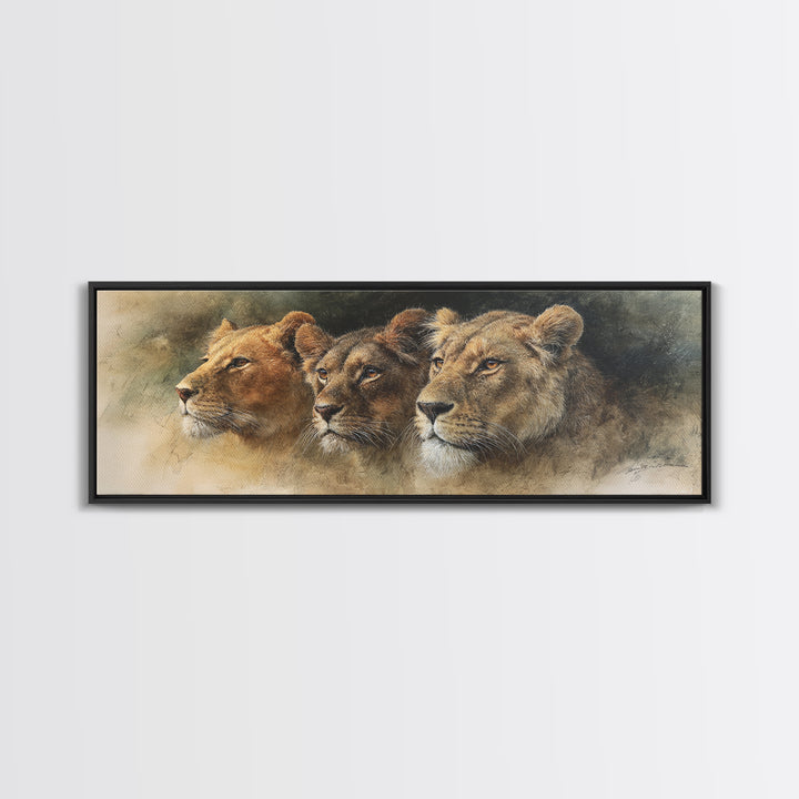 Elegant Animal Portrait Framed Canvas Print, Art, Textured Painting, Living Room Decor, Fine Art, Digital Wall Art, ART-3x1-10