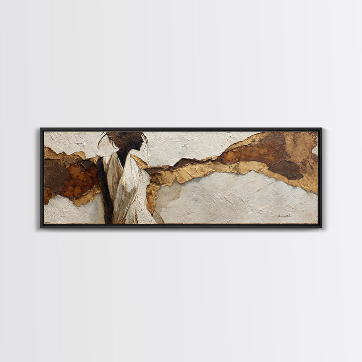 Simple Monochrome Figure Study Framed Canvas Print, Art, Resin Art, Living Room Decor, Oil Painting, Luxury Decor, ART-3x1-28