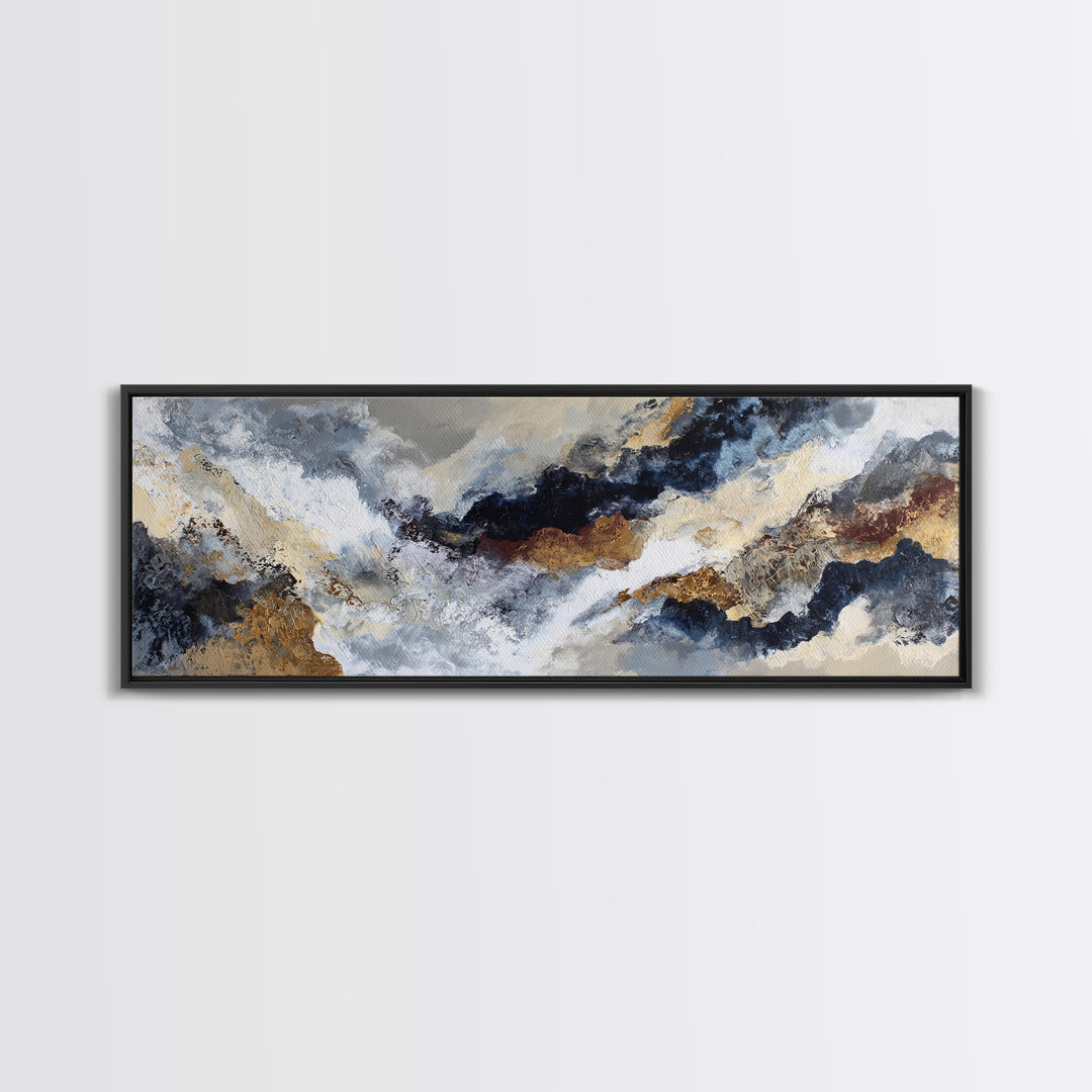 Textured Neutral Abstraction Canvas Print, Art, Art Commission, Living Room Decor, Fine Art, Black Art, Framed Art, ART-3x1-29