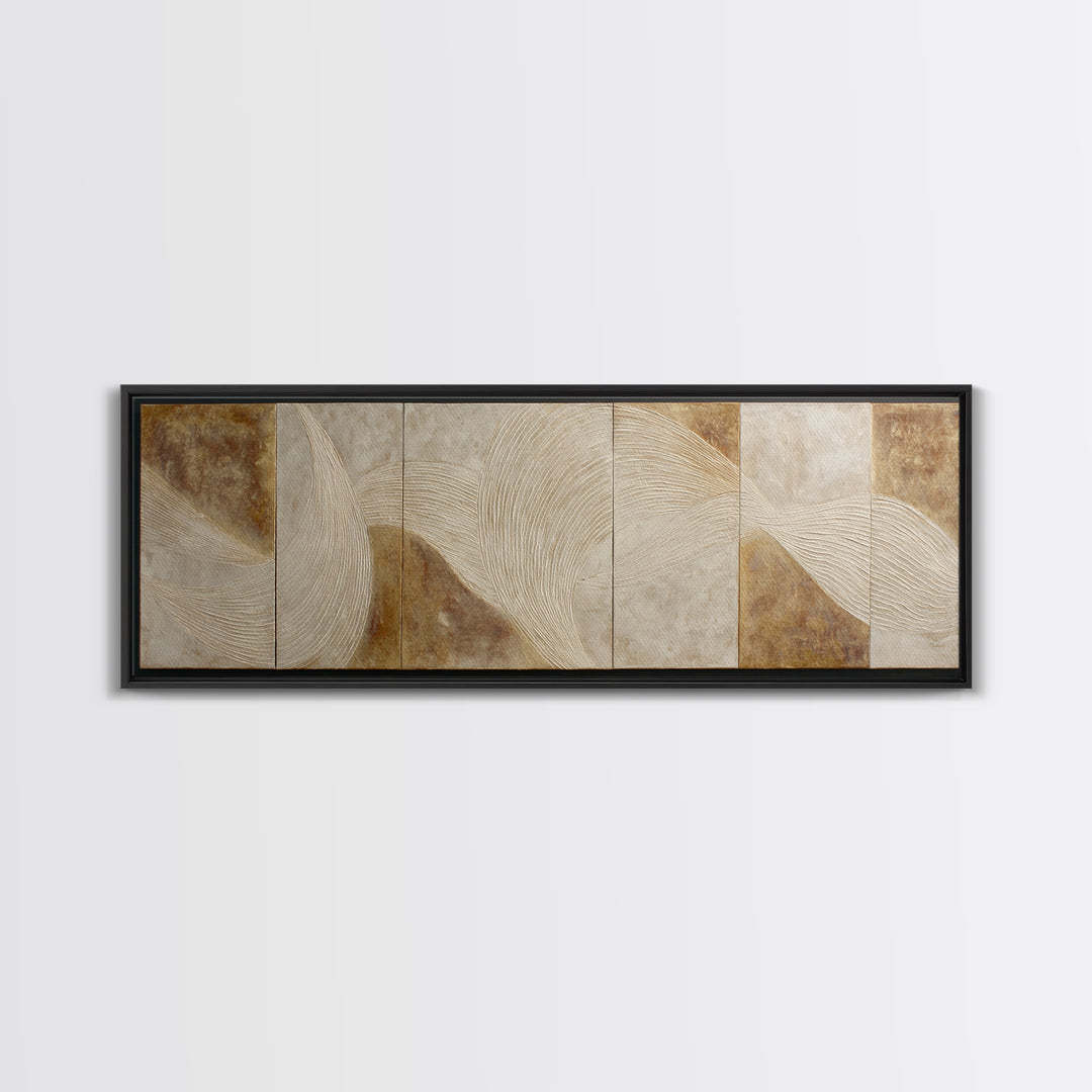 Textured Neutral Abstraction Framed Canvas Print, Art, Art Nouveau, Living Room Decor, Fine Art, Abstract Wall Art, ART-3x1-53