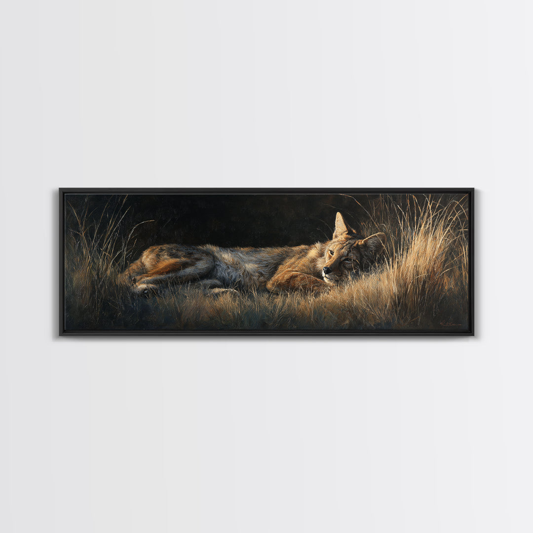 Elegant Animal Portrait Framed Canvas Print, Art, Art Commission, Living Room Decor, Fine Art, Black Art, Framed Art, ART-3x1-58