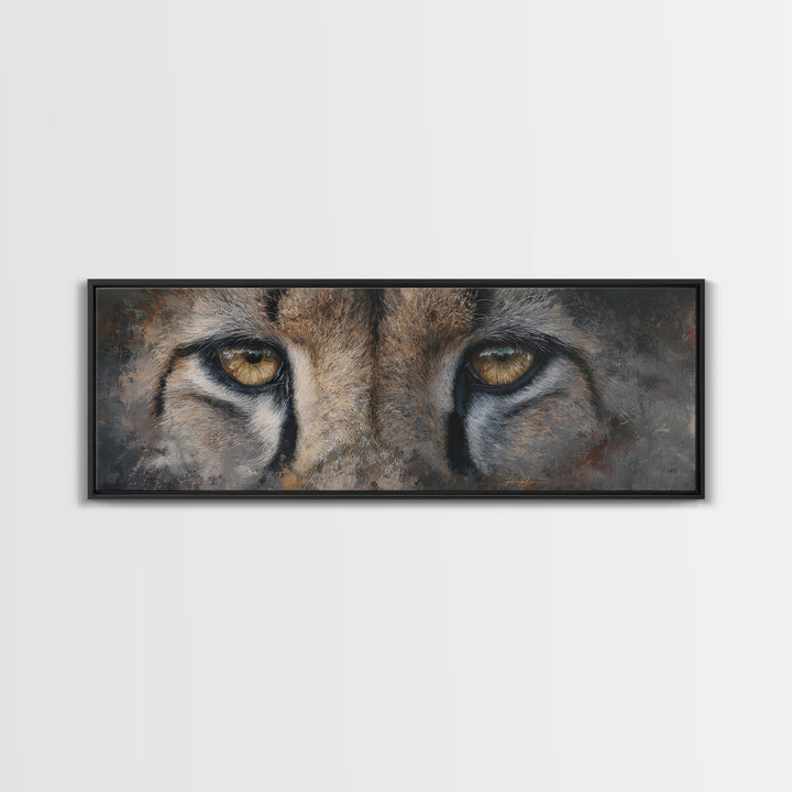 Elegant Animal Portrait Framed Canvas Print, Art, Art Commission, Living Room Decor, Fine Art, Black Art, Framed Art, ART-3x1-82