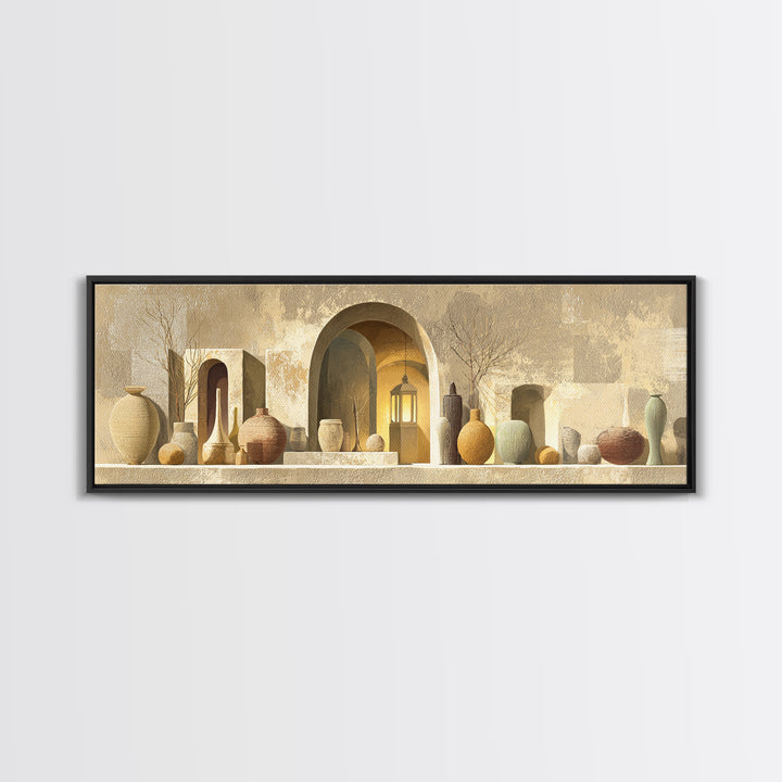 Architectural Archway in Warm Mediterranean Light Canvas Print, Art, Digital Art, Living Room Decor, Watercolor Art, ART-3x1-86