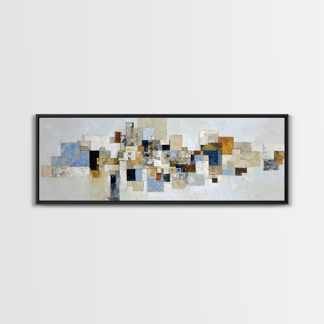 Modern Sculptural Shapes Rendered as Painted Forms Canvas Print, Art, Art Deco, Living Room Decor, Abstract Art, ART-3x1-94