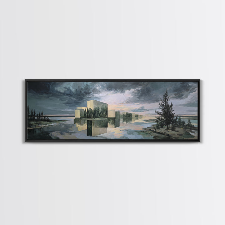 Surreal Dream Landscape Framed Canvas Print, Art, Gallery Decor, Living Room Decor, Oil Painting, Contemporary Art, ART-3x1-99