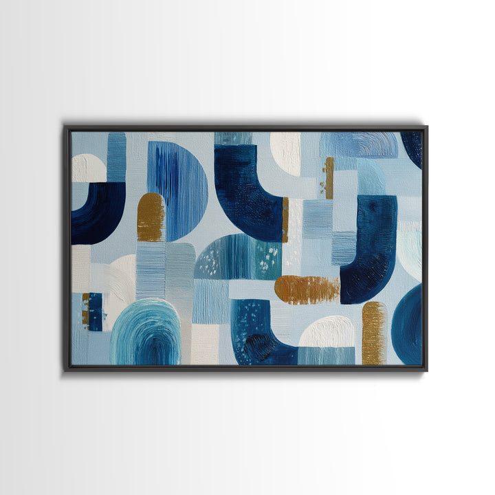 Abstract Water Forms Framed Canvas Print, Art, Wall Art Prints, Living Room Decor, Fine Art, Ai Art, Textured Wall Art, ART-3x2-23